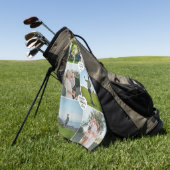 フォトコラージュ完璧な瞬間ファーザーデー ゴルフタオル (グリーン)