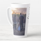 フォトコラージュ家族の写真テンプレート書道 カフェラテマグ (左アングル)