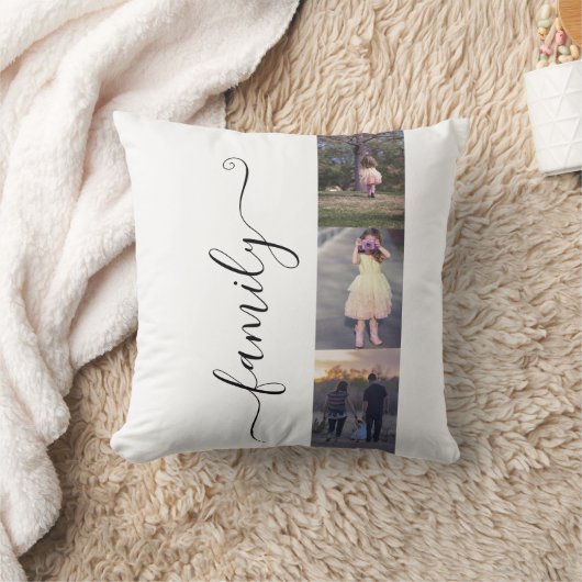 フォトコラージュ家族の写真テンプレート6写真 クッション (ブランケット)
