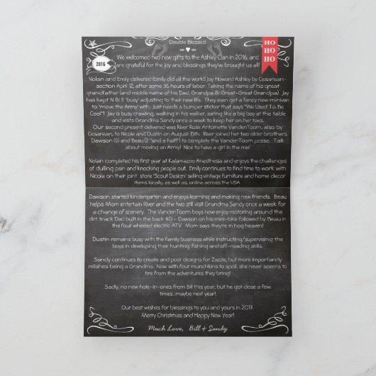 フォトコラージュ家族の写真 シーズンカード (内部)