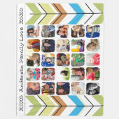 フォトコラージュ家族の写真 フリースブランケット (正面)