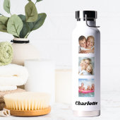 フォトコラージュ家族の友人の名前（白） ウォーターボトル