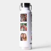 フォトコラージュ家族の友人の名前（白） ウォーターボトル (正面)