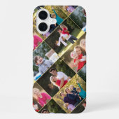 フォトコラージュ家族の子供を5人作成モノグラムの iPhoneケース (裏面)