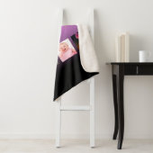 フォトコラージュ家族ブラックバイオレットピンクモノグラムの色 シェルパブランケット (インサイチュ)