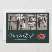 フォトコラージュ家族メリーと明るいクリスマス シーズンカード (正面)