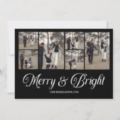 フォトコラージュ家族メリーと明るいクリスマス シーズンカード (正面)