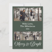 フォトコラージュ家族メリーと明るいクリスマス シーズンカード (正面)