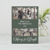 フォトコラージュ家族メリーと明るいクリスマス シーズンカード (スタンド正面)