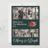 フォトコラージュ家族メリーと明るいクリスマス シーズンカード (正面)
