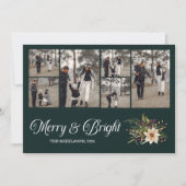 フォトコラージュ家族メリーと明るいクリスマス シーズンカード (正面)