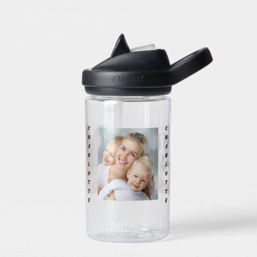 フォトコラージュ家族最高のの友だち名の子供 ウォーターボトル (左面)
