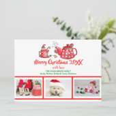 フォトコラージュ小妖精や小人ティークリスマスウォーターカラー シーズンカード (スタンド正面)