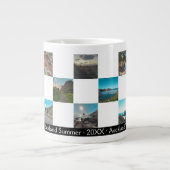 フォトコラージュ市松模様にニュージーランドサマーコースト ジャンボコーヒーマグカップ (正面)