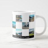 フォトコラージュ市松模様にニュージーランドサマーコースト ジャンボコーヒーマグカップ (右)