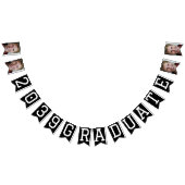 フォトコラージュ年大学院ブラックパーティーバナー バンティングフラッグ (全)