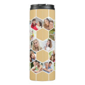 フォトコラージュ幾何学六角形28写真高 タンブラー (裏面)