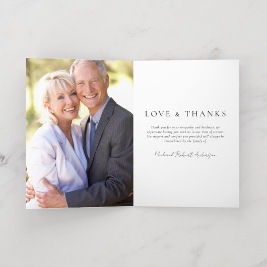 フォトコラージュ悔やみや弔慰葬式 箔グリーティングカード (内側レイダウン)