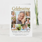 フォトコラージュ悔やみや弔慰葬式 箔グリーティングカード (正面)