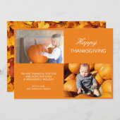 フォトコラージュ感謝祭紅葉ホリデーカー シーズンカード (正面/裏面)