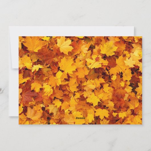 フォトコラージュ感謝祭紅葉ホリデーカー シーズンカード (裏面)