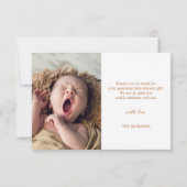 フォトコラージュ手書き新生まれ赤ちゃんシャワー サンキューカード (裏面)