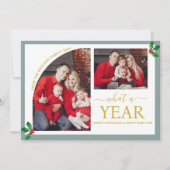 フォトコラージュ数々のクリスマス金ゴールド カード (正面)