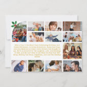 フォトコラージュ数々のクリスマス金ゴールド カード (裏面)