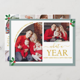 フォトコラージュ数々のクリスマス金ゴールド カード