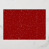 フォトコラージュ数々のファミリーレッドゴールドフォイルスノー 箔シーズンカード (裏面)