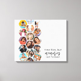 フォトコラージュ数々のメモリシンプルスクエア キャンバスプリント