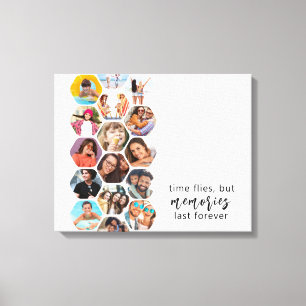 フォトコラージュ数々のメモリシンプルスクエア キャンバスプリント