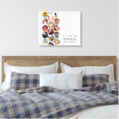 フォトコラージュ数々のメモリシンプルスクエア キャンバスプリント (インサイチュ (寝室))