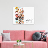 フォトコラージュ数々のメモリシンプルスクエア キャンバスプリント (インサイチュ (リビング))