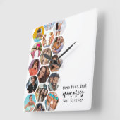 フォトコラージュ数々のメモリシンプルスクエア スクエア壁時計 (傾斜)