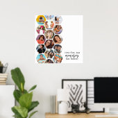 フォトコラージュ数々のメモリシンプルスクエア ポスター (ホームオフィス)