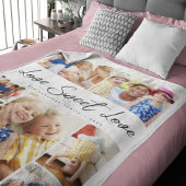 フォトコラージュ数々のラブスイートラブファミリー フリースブランケット