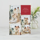 フォトコラージュ数々のレッドボーブルレトロクリスマス シーズンカード (スタンド正面)