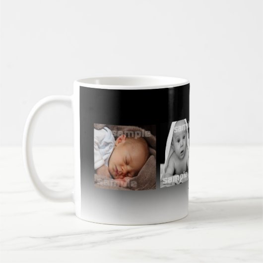 フォトコラージュ文字カスタムフォトパーソナライズされたDIY コーヒーマグカップ (左)