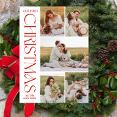 フォトコラージュ新婚初めてのクリスマスアーチ シーズンカード