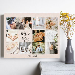 フォトコラージュ新婚Create Your モダン Own キャンバスプリント