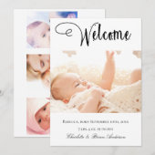 フォトコラージュ新生児ウェルカム誕生 案内状 (正面/裏面)