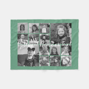 フォトコラージュ最大14枚の写真がカラーを編集できる フリースブランケット