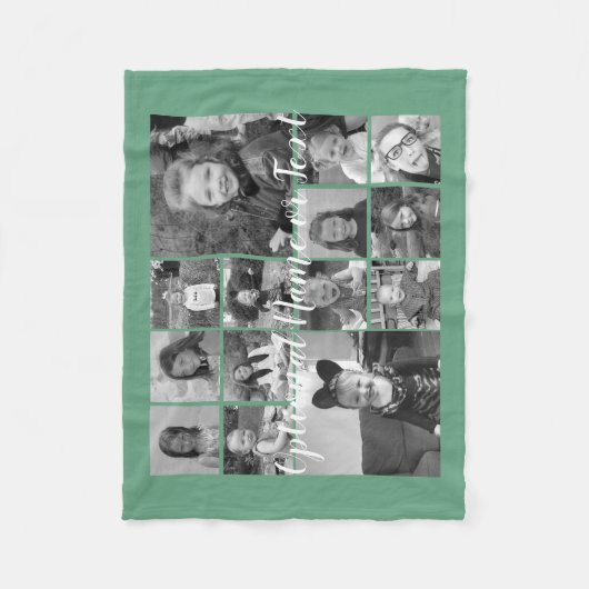 フォトコラージュ最大14枚の写真がカラーを編集できる フリースブランケット (正面)
