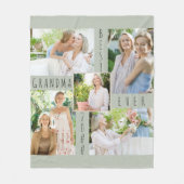 フォトコラージュ最高のおばあちゃんエバーグリーン フリースブランケット (正面)