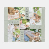 フォトコラージュ最高のおばあちゃんエバーグリーン フリースブランケット (正面(横))