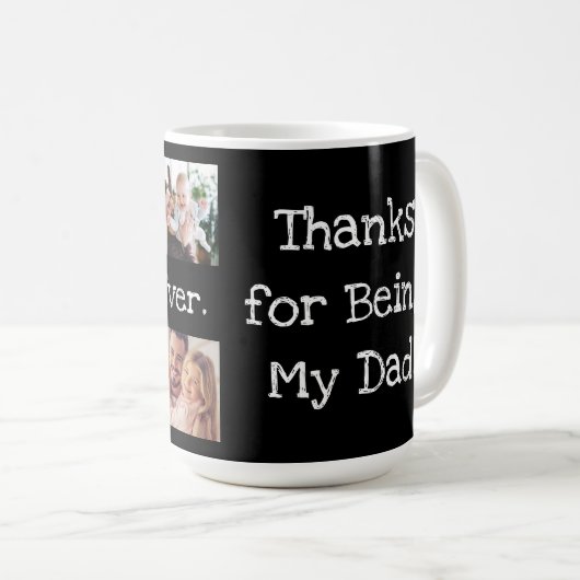 フォトコラージュ最高ののおもしろいパパを白黒で表示 コーヒーマグカップ (正面右)