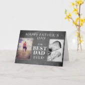 フォトコラージュ最高のチョークボードパパ父の日 カード (黄色い花)