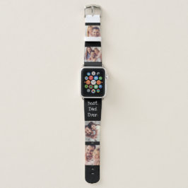 フォトコラージュ最高のパパエバーおもしろい白黒 APPLE WATCHバンド