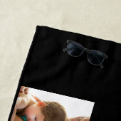 フォトコラージュ最高のパパエバー白黒記念 ビーチタオル (インサイチュ)